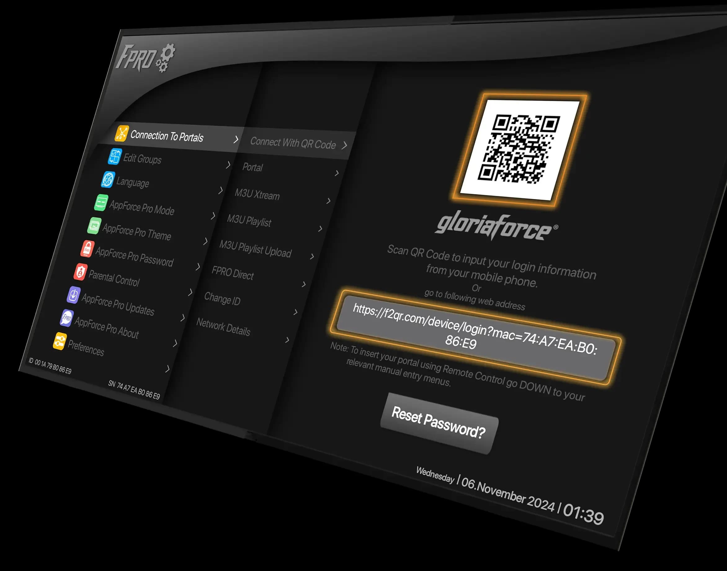 QR Code setup feature